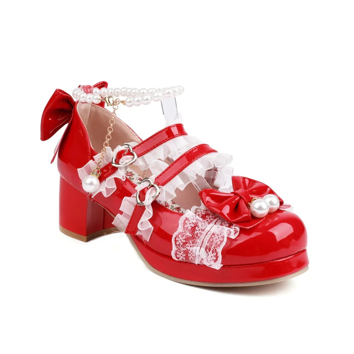 Strawberry Bow Mary Janes