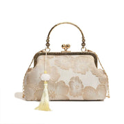 Embroidered Silk Square Clutch