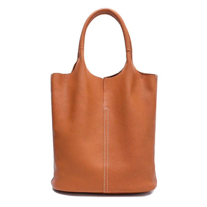 Soft Cowhide Bucket Tote