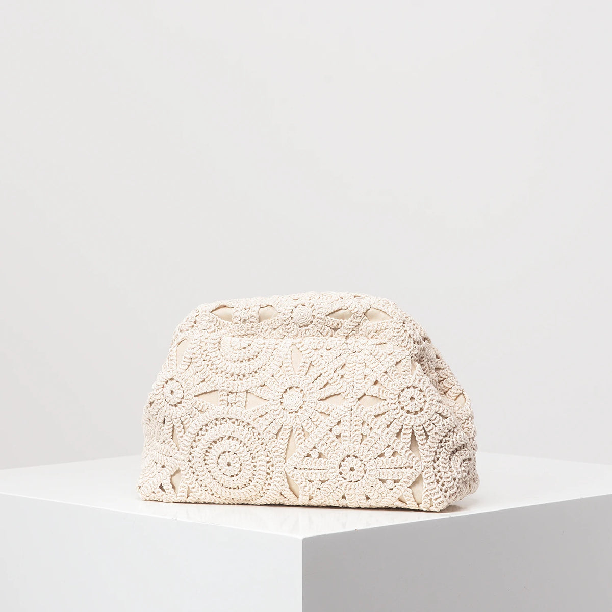 Bohemian Floral Knit Clutch