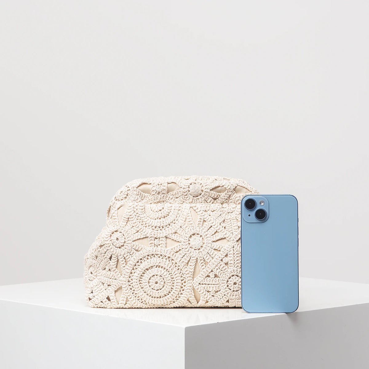 Bohemian Floral Knit Clutch