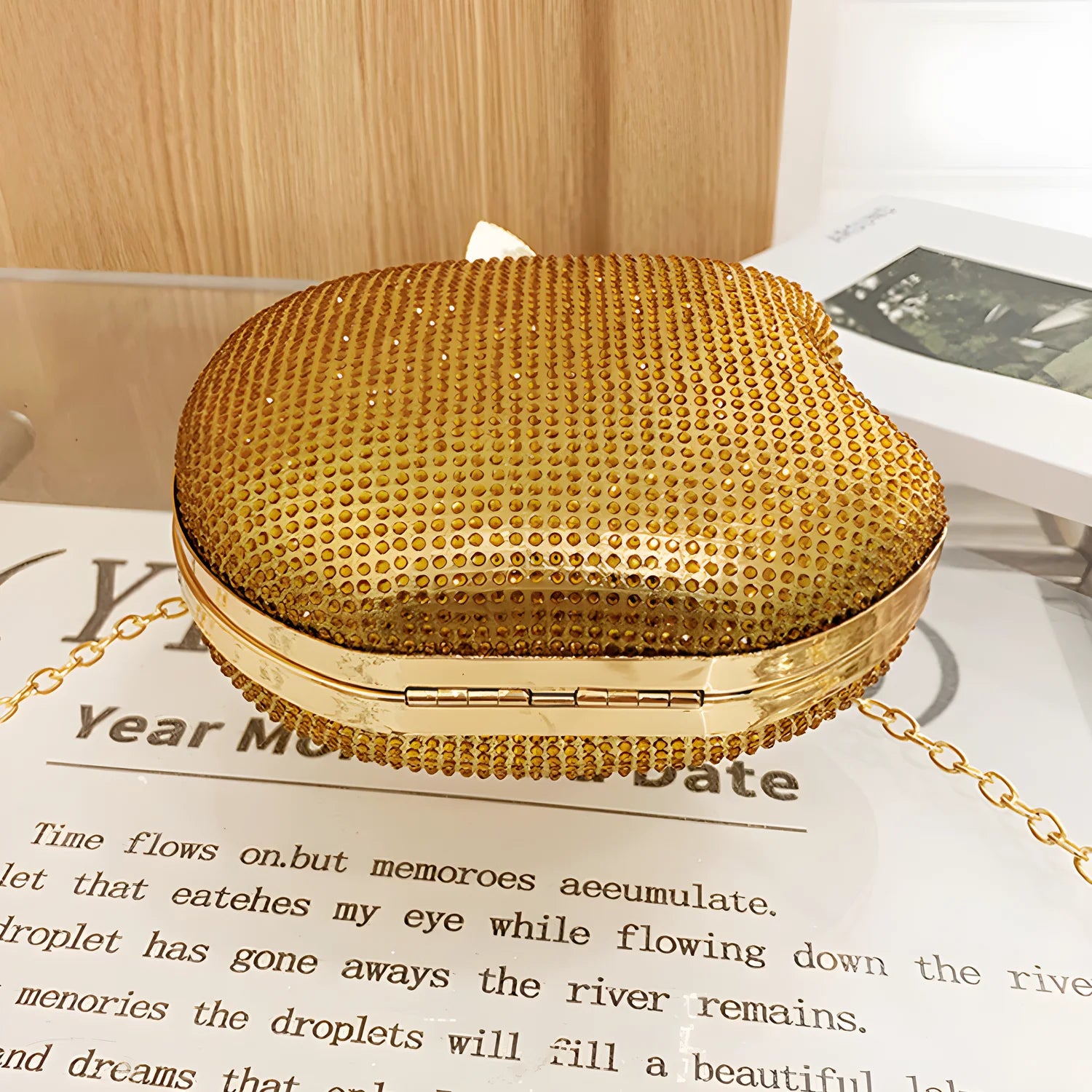 Apple Rhinestone Crystal Clutch