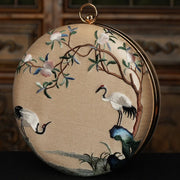 Embroidered Circular Mini Bag