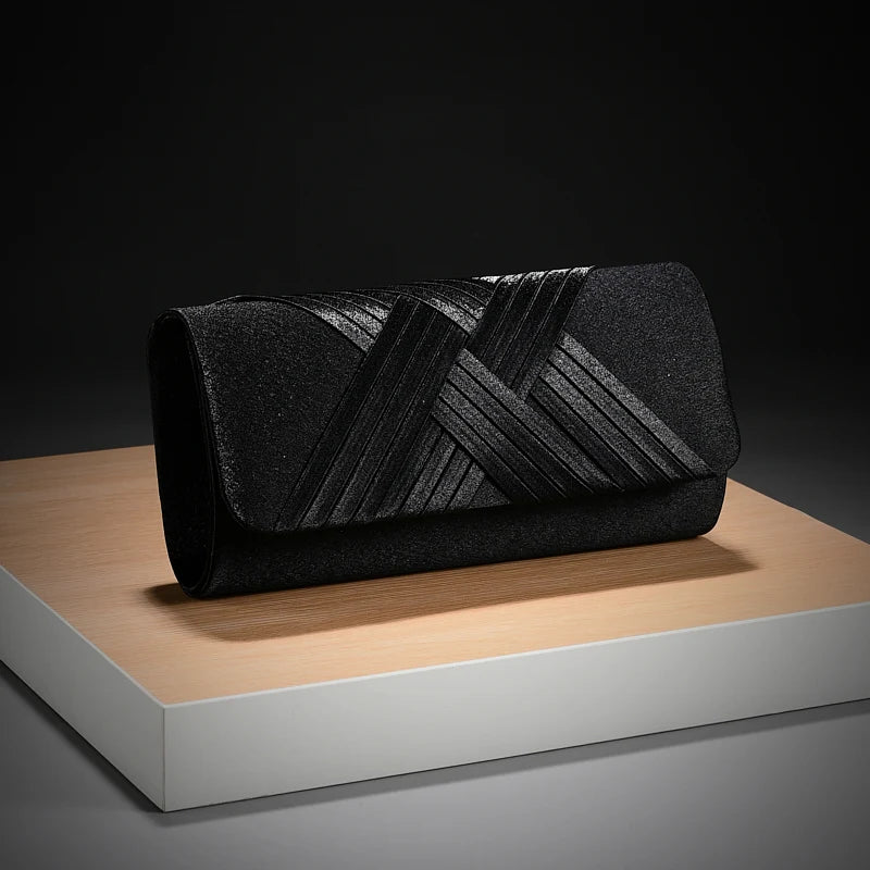 Striped Envelope Shoulder Clutch
