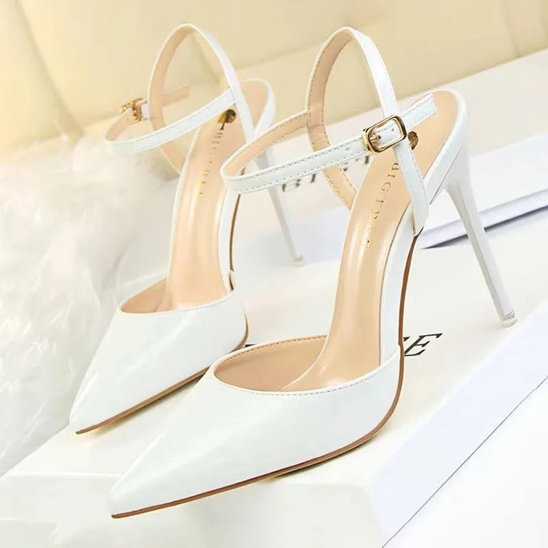Patent Stiletto Evening Pumps