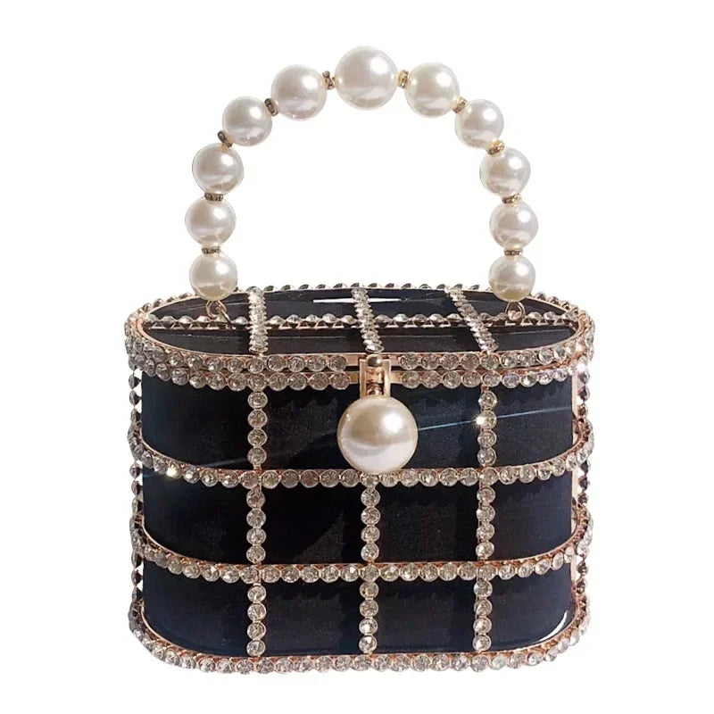 Pearl Metallic Bucket Clutch