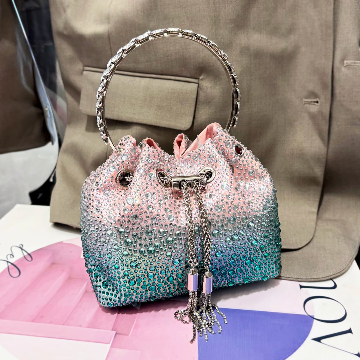 Crystal Bucket Evening Bag