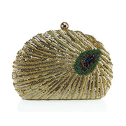 Embroidered Shell Sequin Clutch