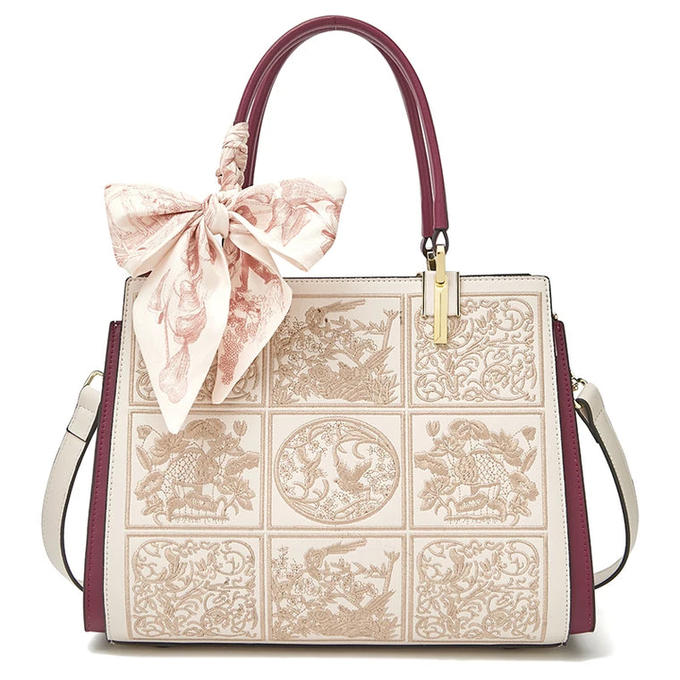 Scarf Accent Office Tote