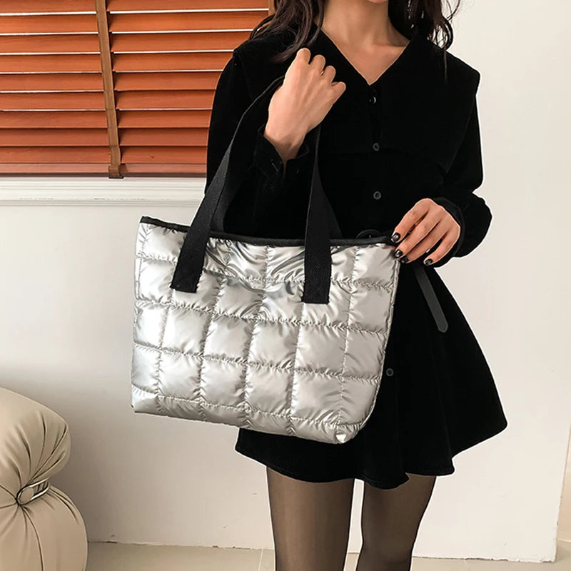 Quilted Padded Shoulder Tote