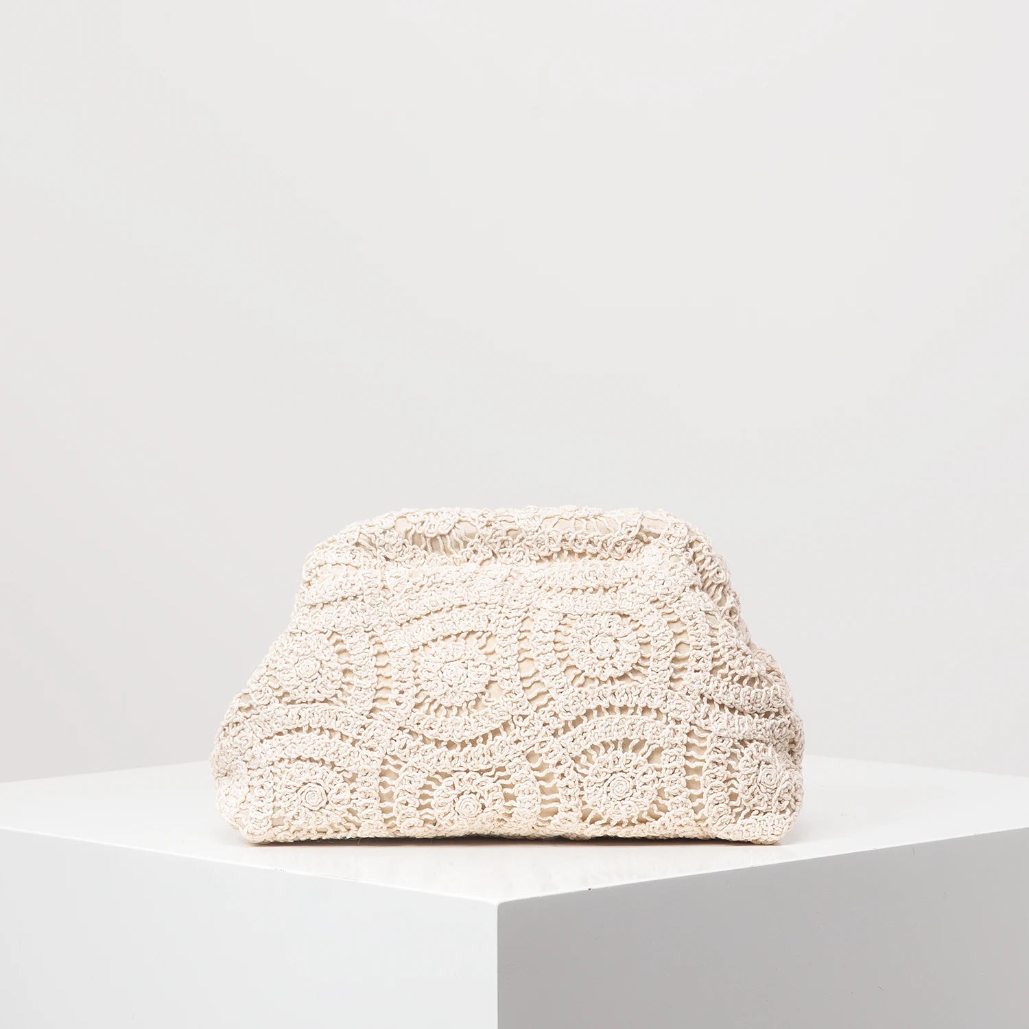 Bohemian Floral Knit Clutch