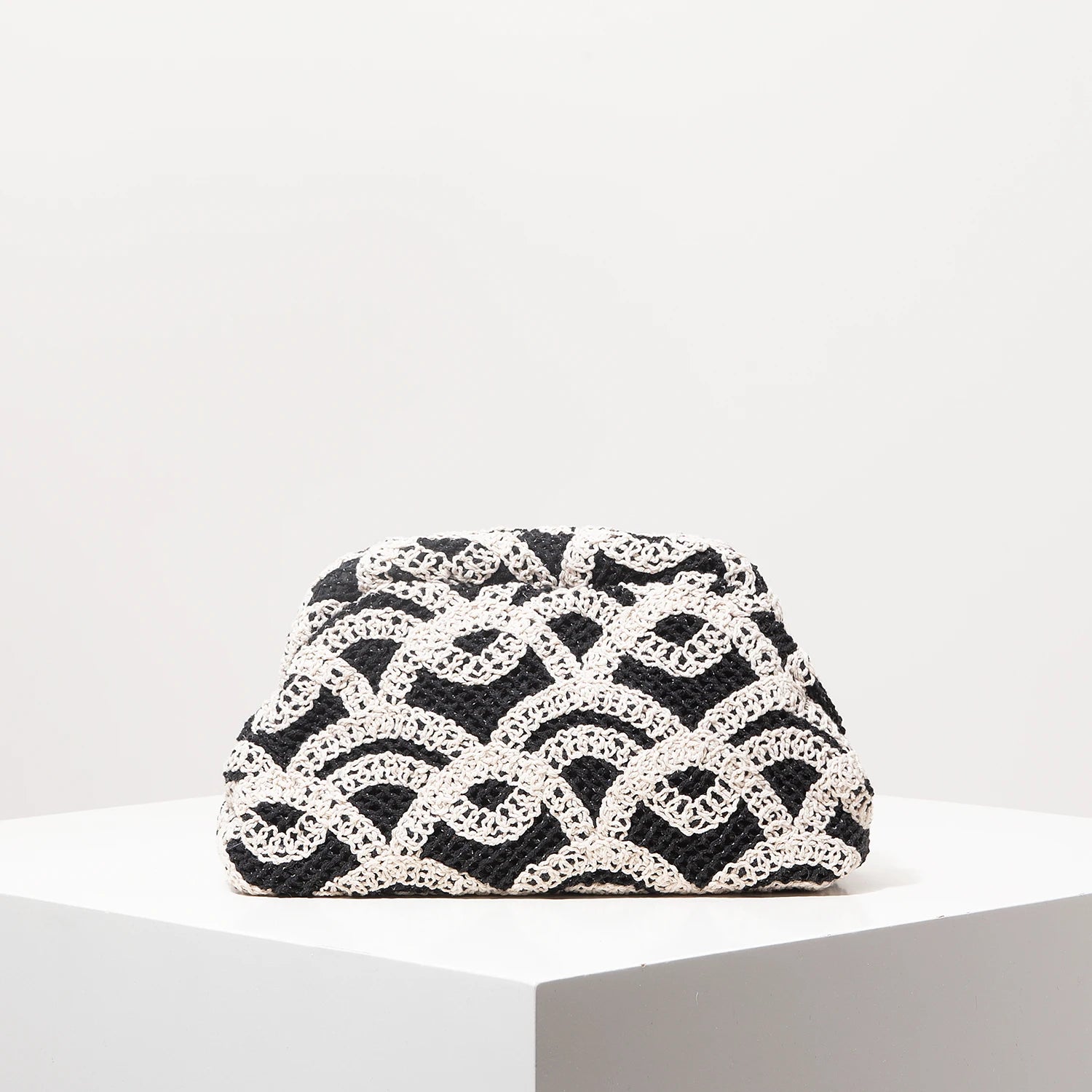 Bohemian Floral Knit Clutch