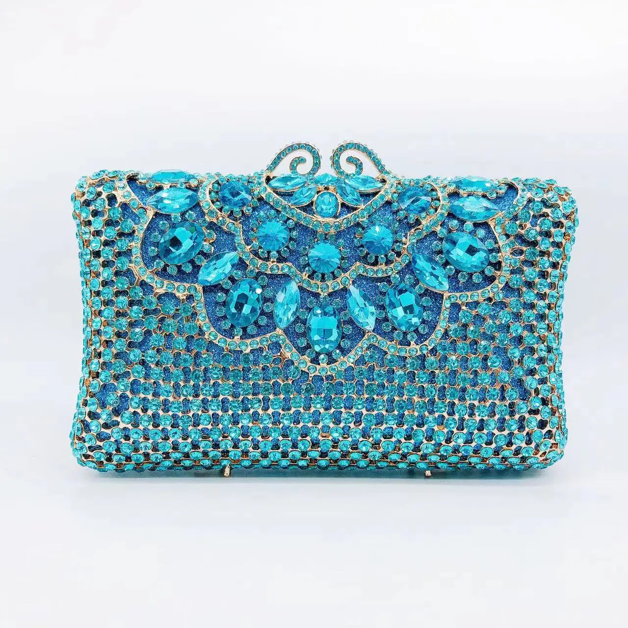 Hollow Rhinestone Tassel Clutch