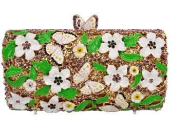Hollow Rhinestone Tassel Clutch